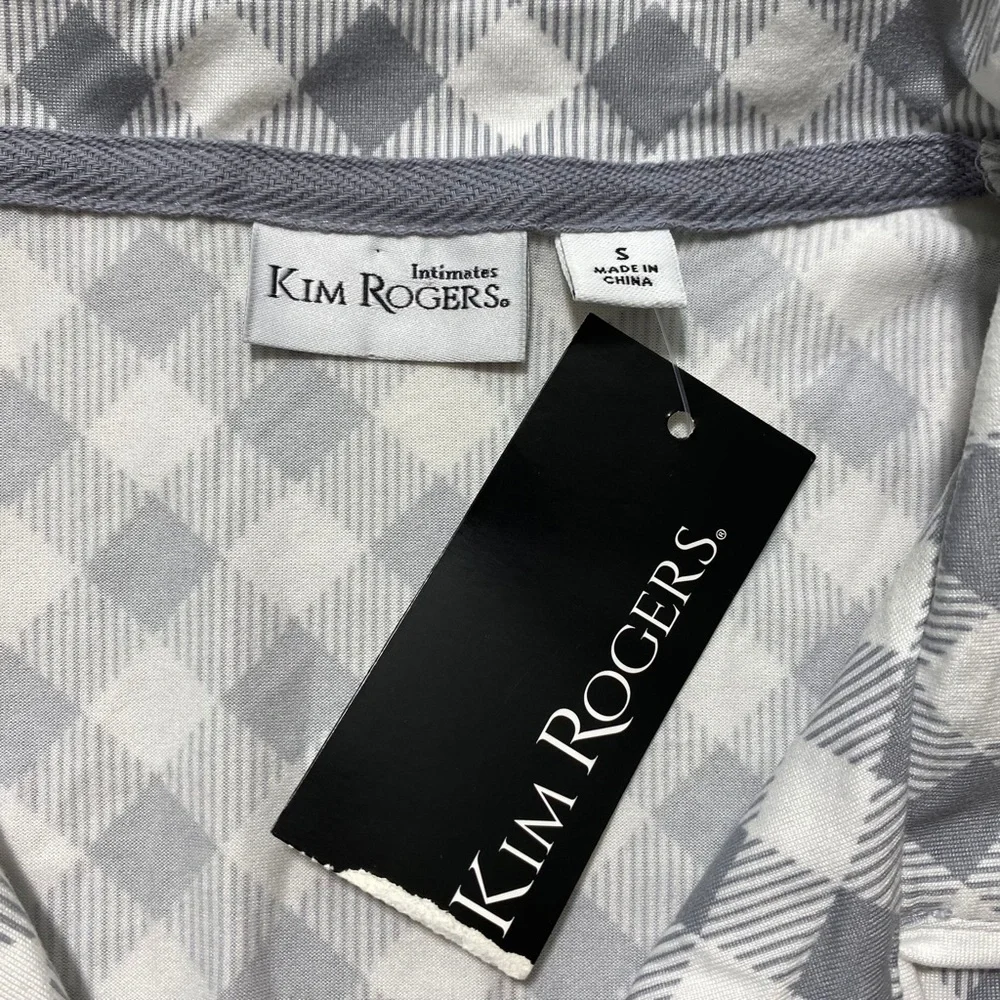 Kim Rogers Intimates Womens Shepard Check Pattern Button Up Pajama Top Small - Picture 6 of 11